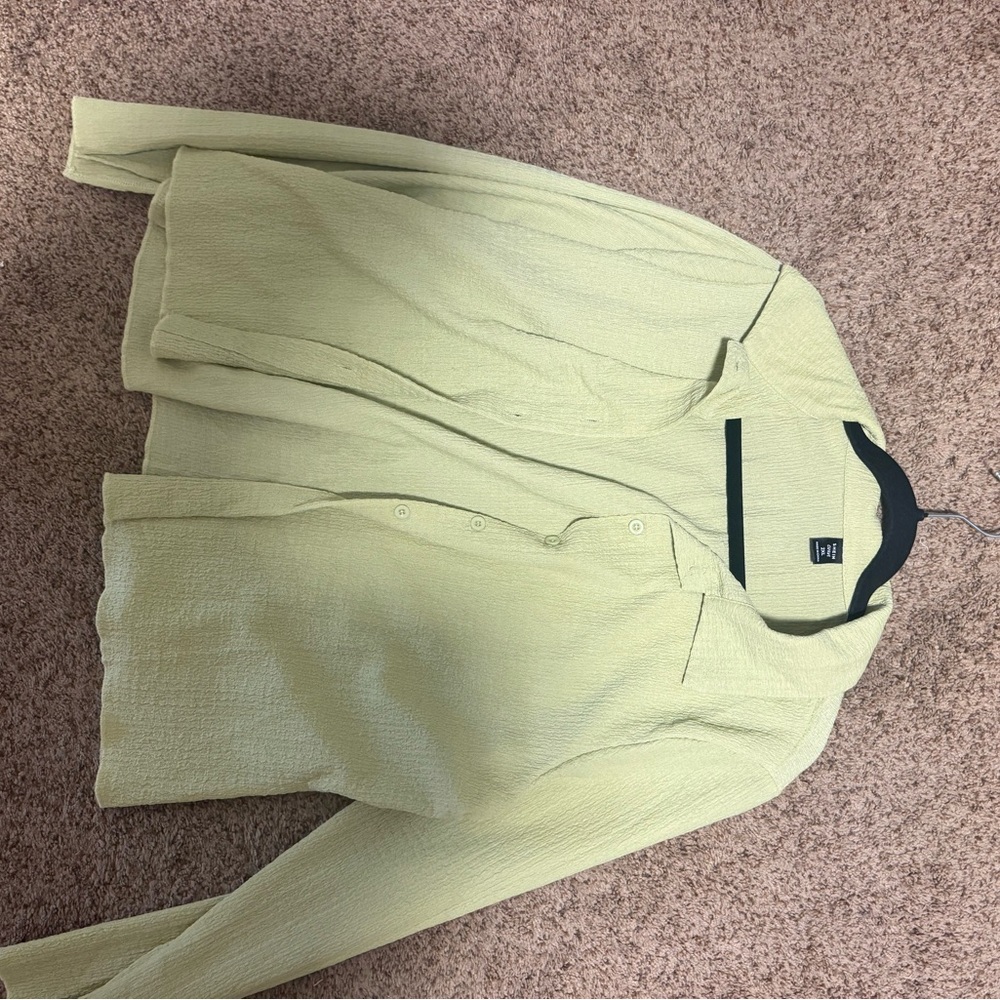 SHEIN Green Button Up